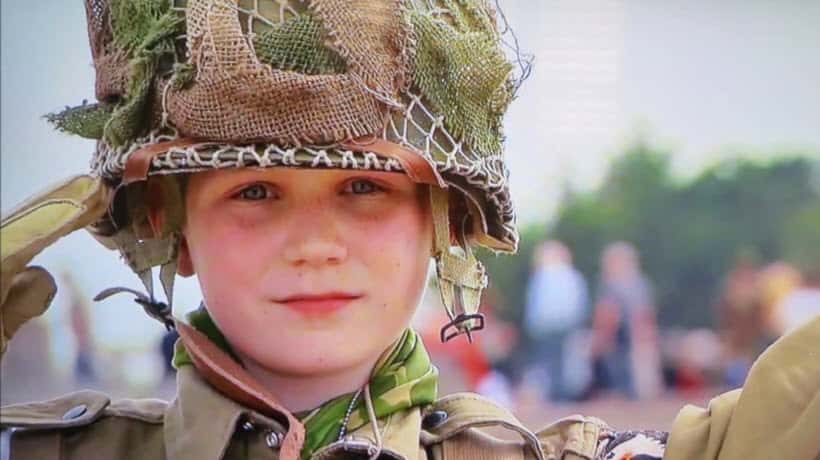 Dressed in his World War II style uniform