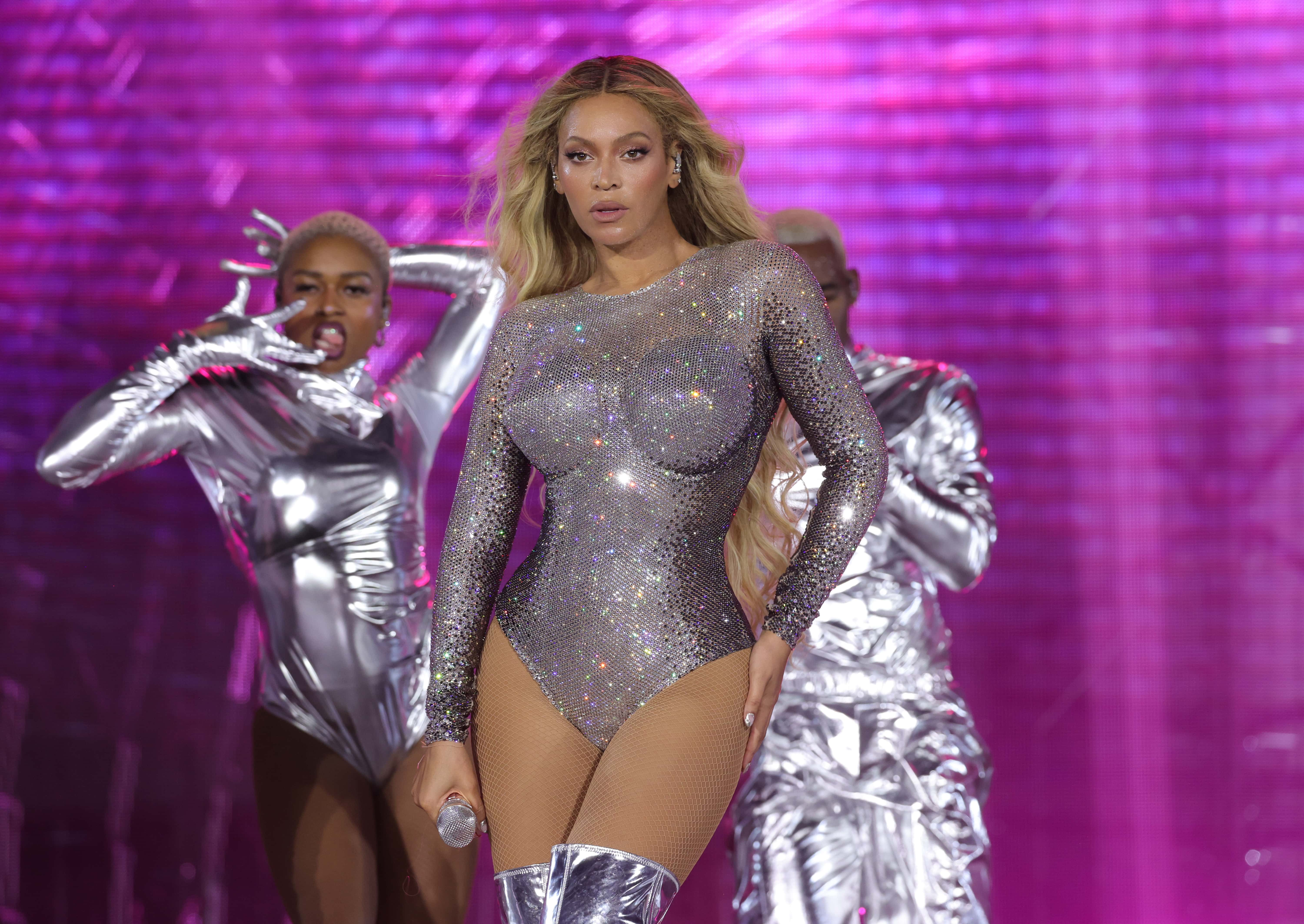 Image Source: EAST RUTHERFORD, NEW JERSEY - JULY 29: (Editorial Use Only) (Exclusive Coverage) Beyoncé performs onstage during the 