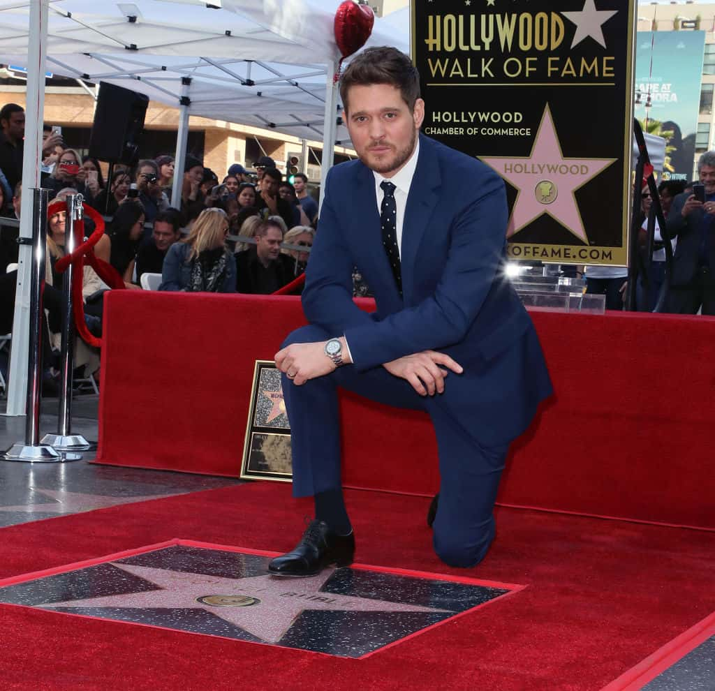 HOLLYWOOD, CALIFORNIA - NOVEMBER 16: Michael Buble attends his being honored with a Star on the Hollywood Walk of Fame on November 16, 2018 in Hollywood, California. (Photo by David Livingston/Getty Images)
