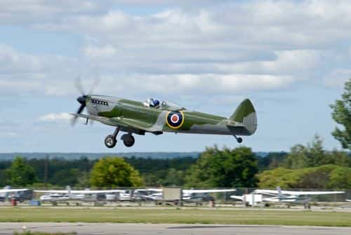 Spitfire fighter aircraft (historical warplane of WWII) taking off/ (Getty Images / Serega)